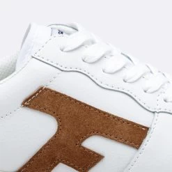 Baskets Blanche & Marron -Urbain Soldes prod 34316 baskets blanc marron cuir suede hazel 687x687 c