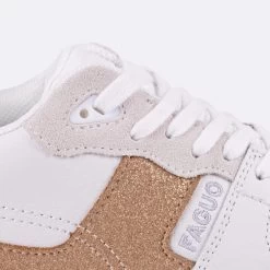 Baskets Blanc & Cuivre -Urbain Soldes prod 35481 baskets blanc cuivre cuir suede ceiba 687x687 c